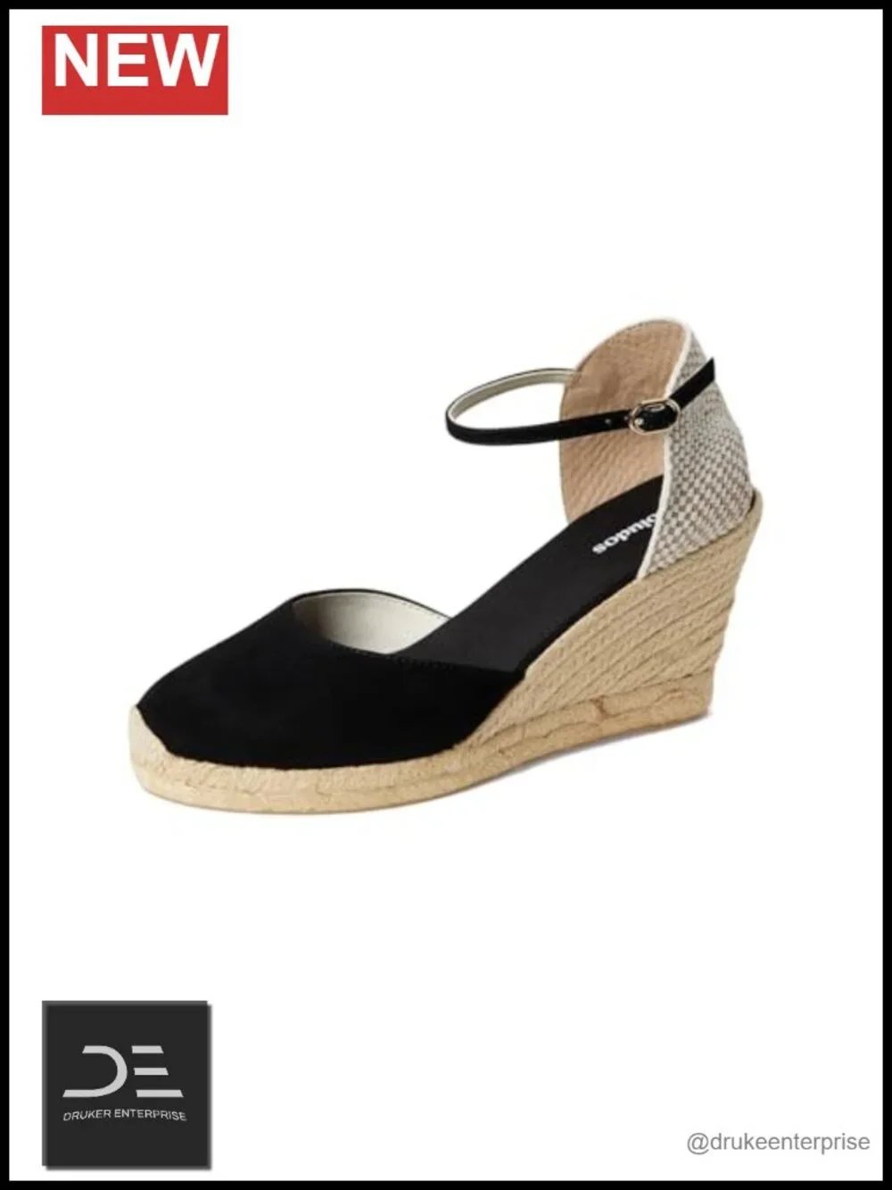 Soludos Marseille Wedge Espadrille Suede Ankle Strap Wedges